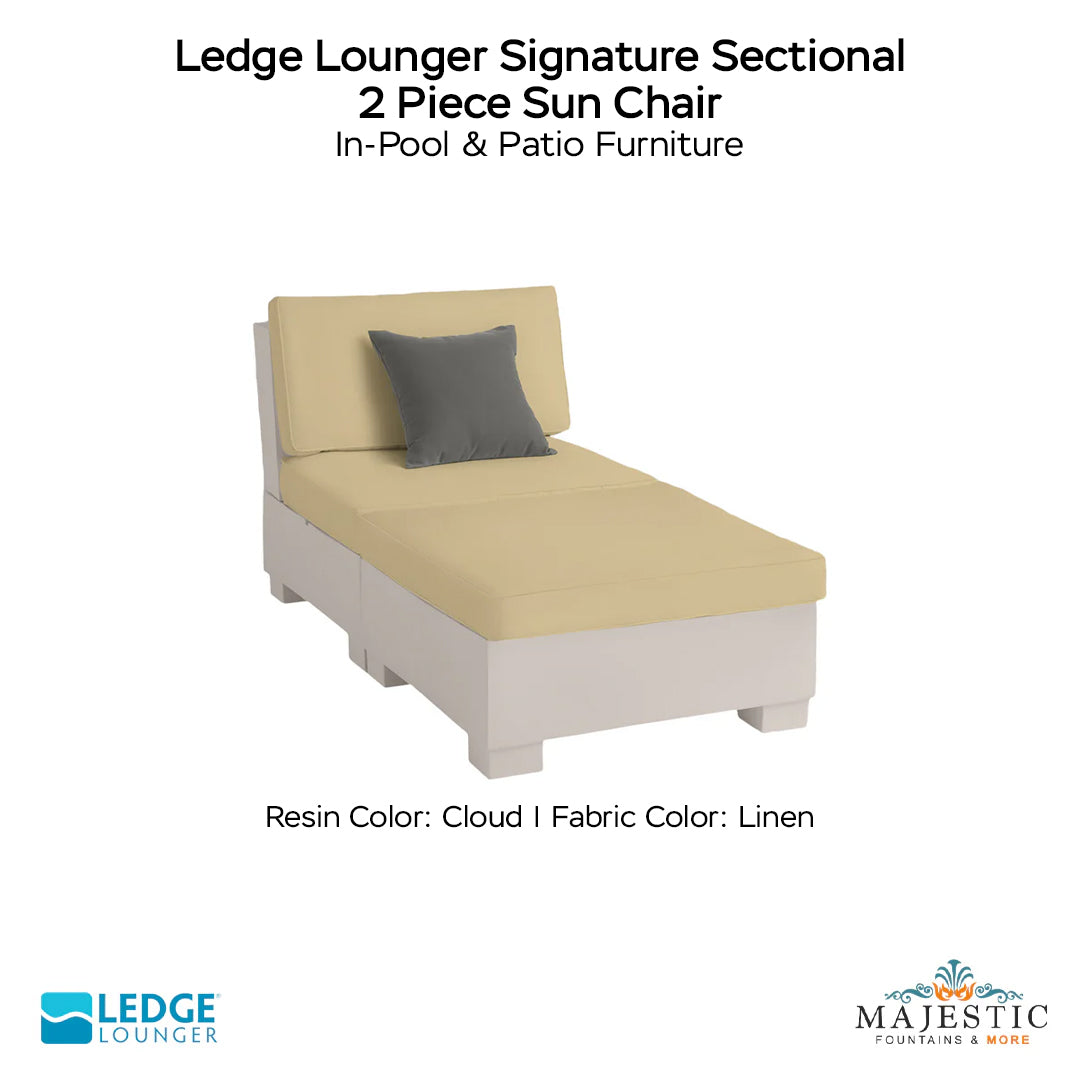 Ledge Lounger Signature Sectional 2 Piece Sun Chair In-Pool & Patio Furniture - Majestic Fountains