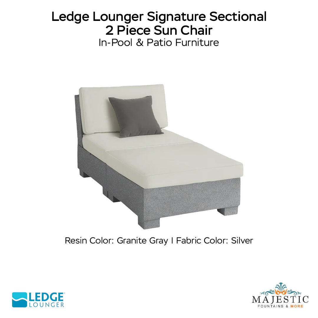 Ledge Lounger Signature Sectional 2 Piece Sun Chair In-Pool & Patio Furniture - Majestic Fountains