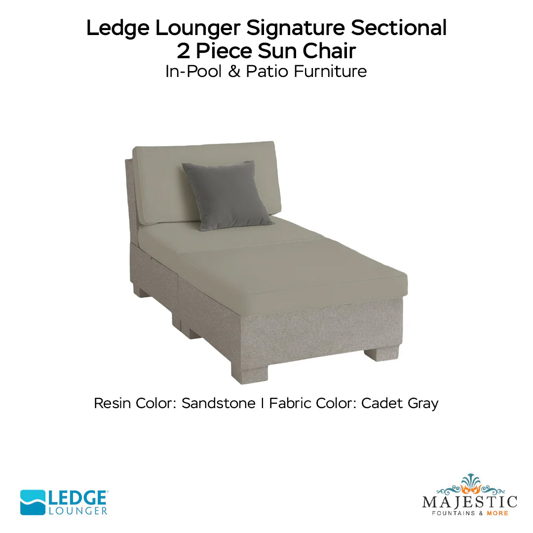 Ledge Lounger Signature Sectional 2 Piece Sun Chair In-Pool & Patio Furniture - Majestic Fountains