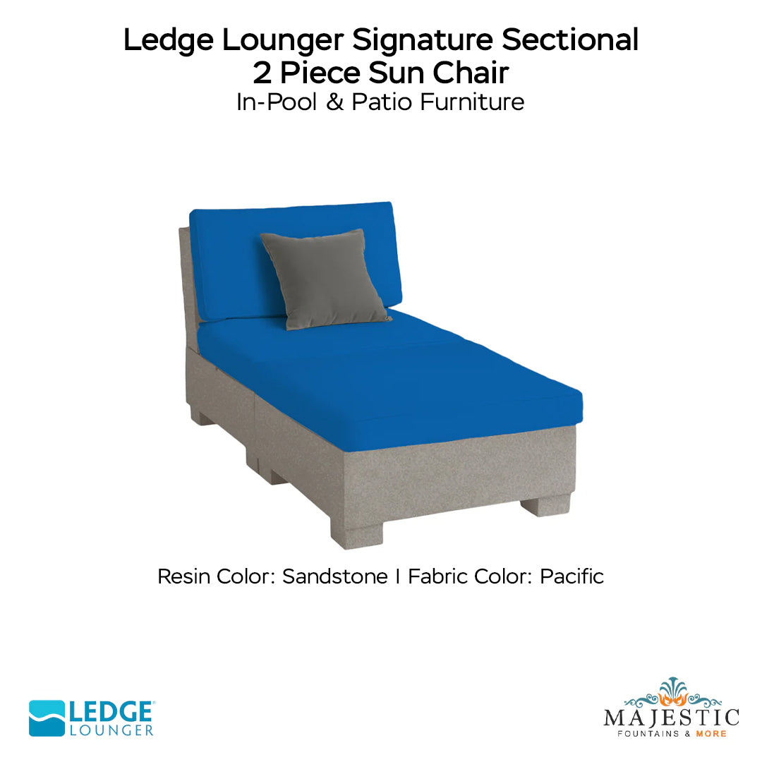 Ledge Lounger Signature Sectional 2 Piece Sun Chair In-Pool & Patio Furniture - Majestic Fountains