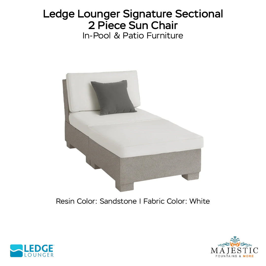Ledge Lounger Signature Sectional 2 Piece Sun Chair In-Pool & Patio Furniture - Majestic Fountains