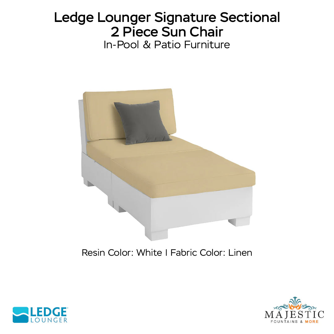Ledge Lounger Signature Sectional 2 Piece Sun Chair In-Pool & Patio Furniture - Majestic Fountains
