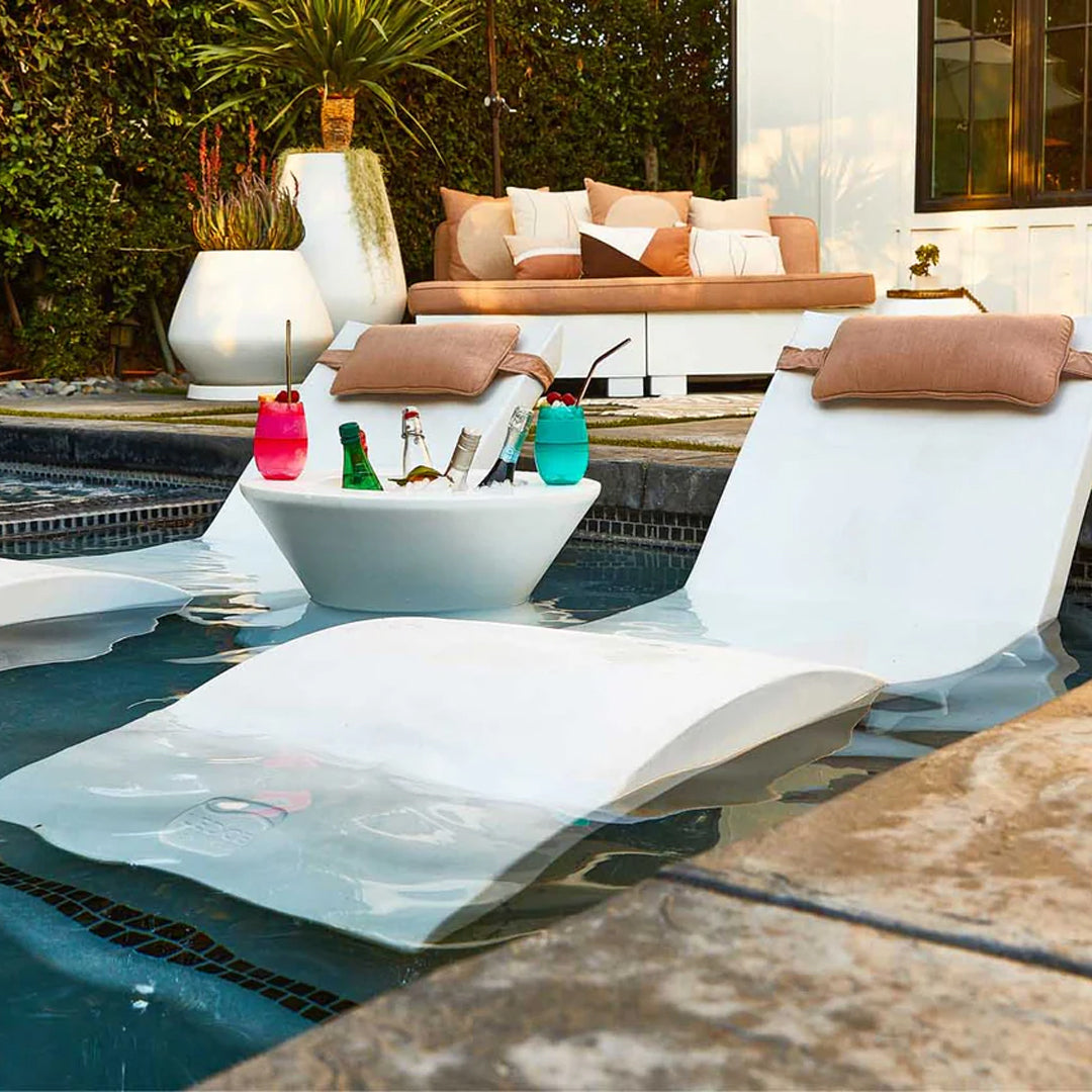 Ledge Lounger Signature Tall Ice Bin Side Table In-Pool & Patio Furniture - Majestic Fountains