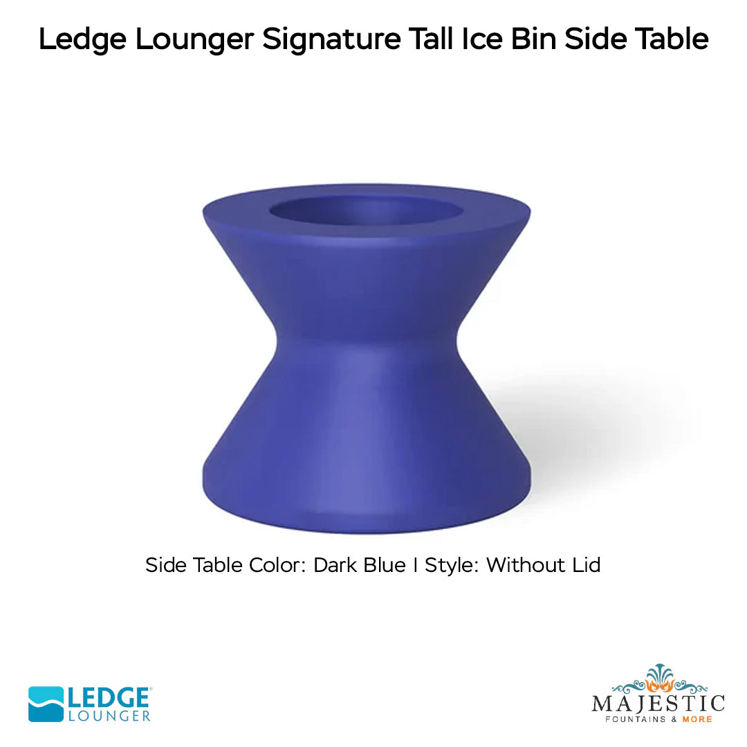 Ledge Lounger Signature Tall Ice Bin Side Table In-Pool & Patio Furniture - Majestic Fountains