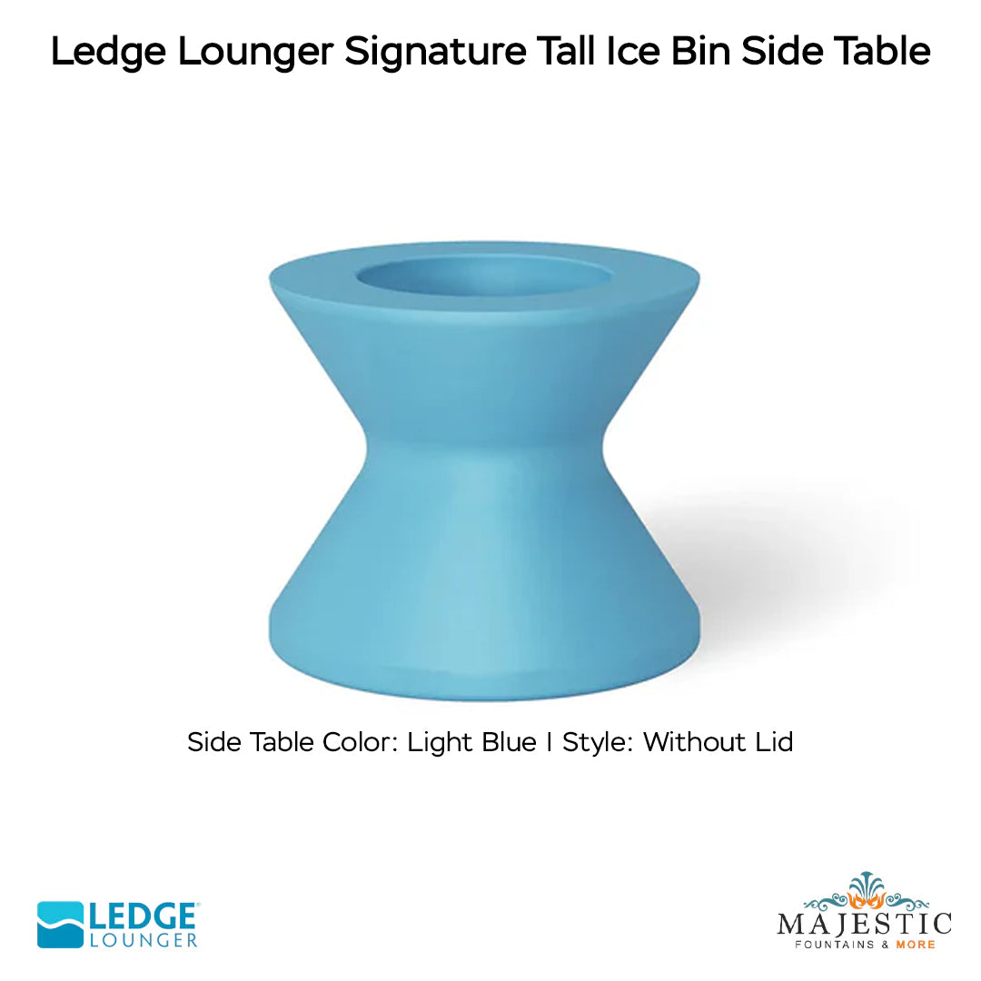 Ledge Lounger Signature Tall Ice Bin Side Table In-Pool & Patio Furniture - Majestic Fountains