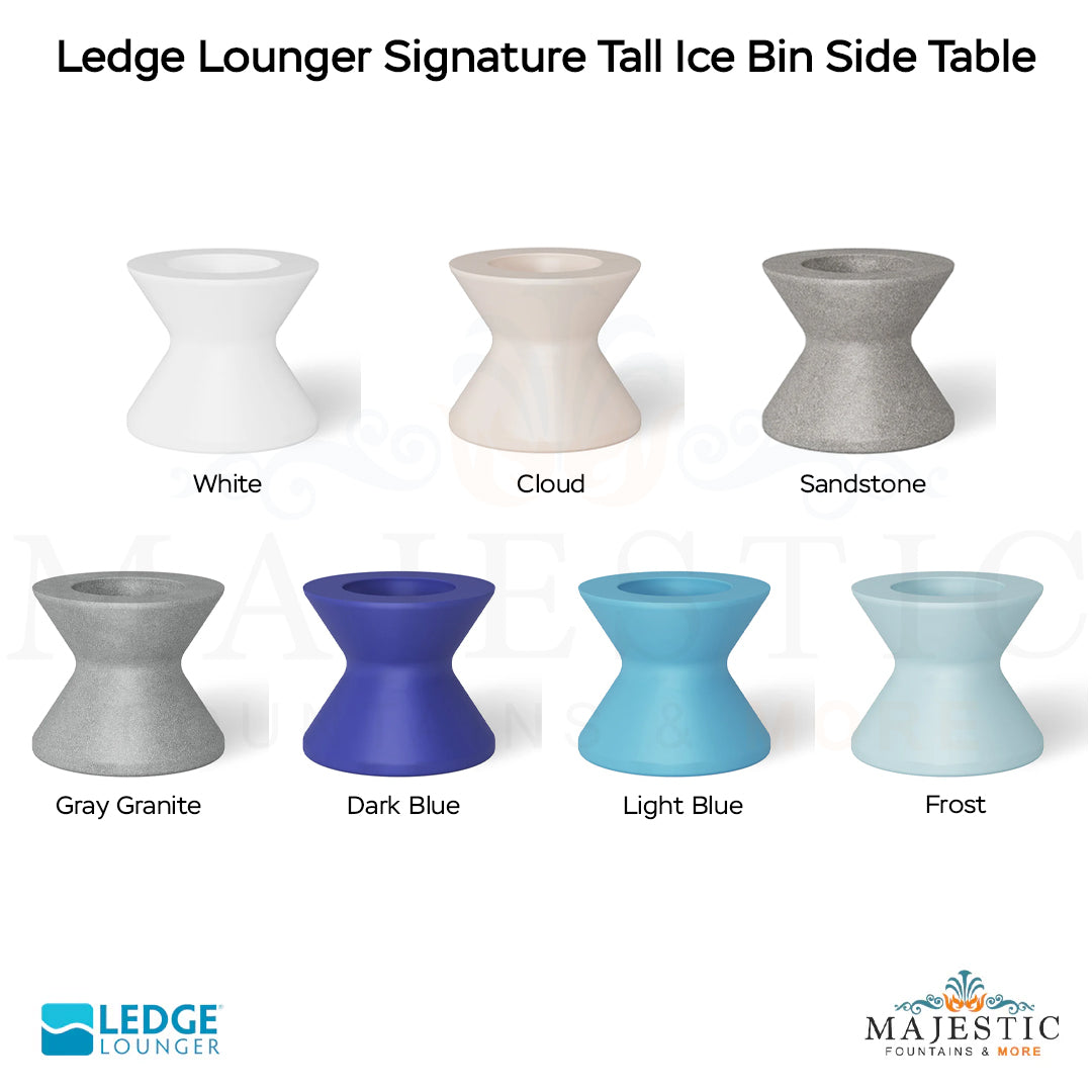 Ledge Lounger Signature Tall Ice Bin Side Table In-Pool & Patio Furniture - Majestic Fountains