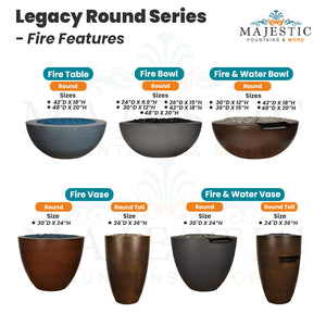 Legacy Round Fire Features - Majestic Fountains