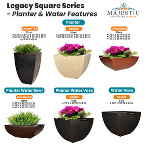 Legacy Sqaure Planters & Water Features Series - Majestic Fountains & More
