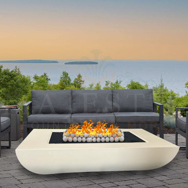 Legacy Rectangle Fire Table in GFRC Concrete by Archpot  - Majestic Fountains & More