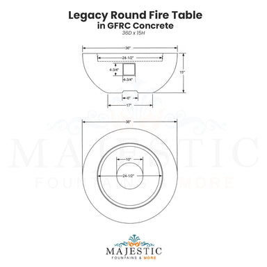 Legacy Round Fire Table - Majestic Fountains