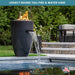 Legacy Round Tall Fire & Water Vase in GFRC Concrete- Majestic Fountains and More