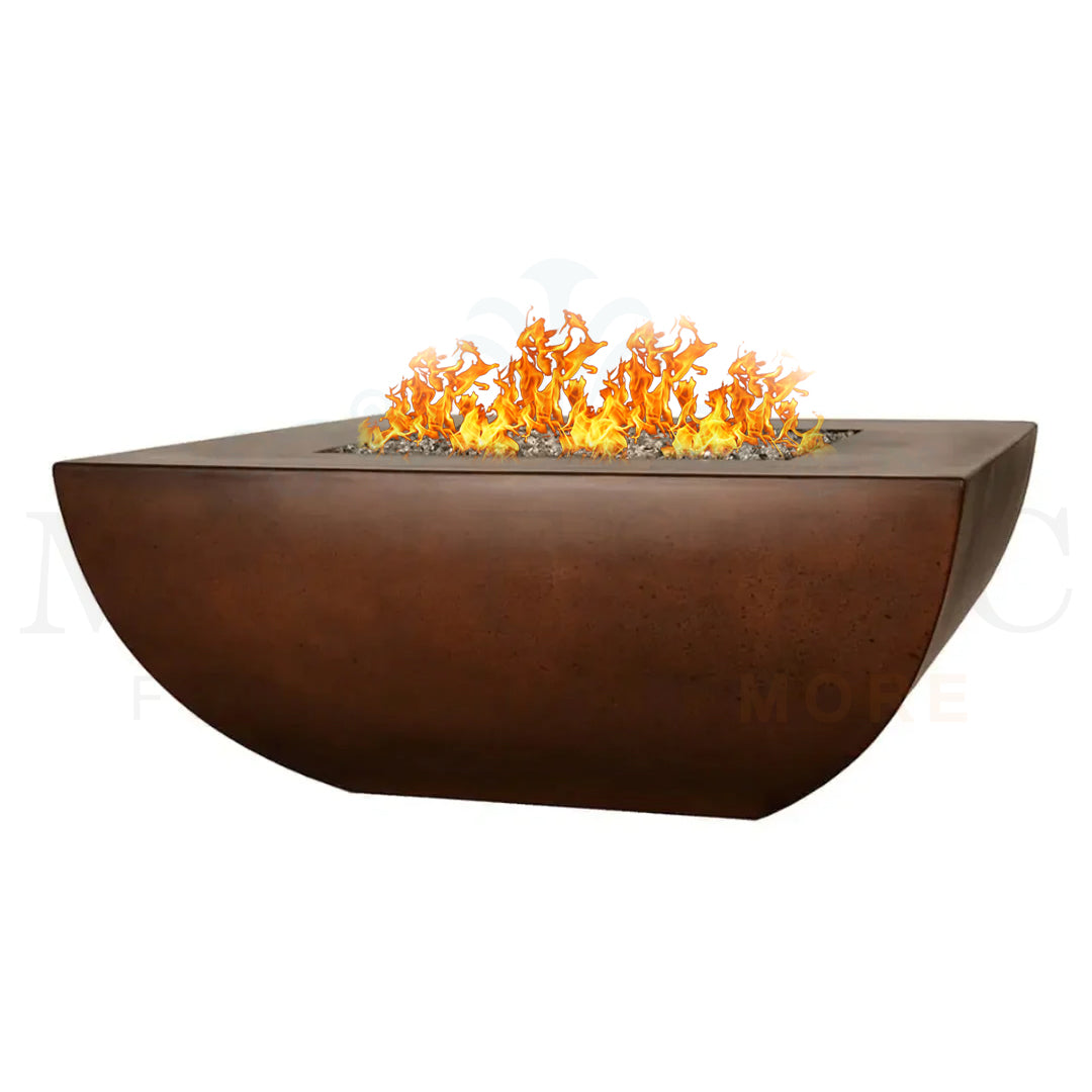 Legacy Square Fire Table in GFRC Concrete by Archpot - Majestic Fountains