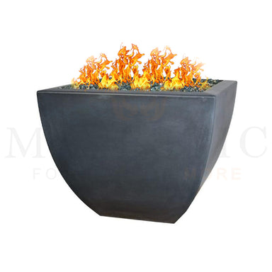 Legacy Square Fire Vase in GFRC Concrete by Archpot - Majestic Fountains