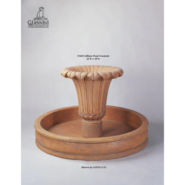 Lillium Outdoor Courtyard Fountain with Basin - 1025 - Majestic Fountains