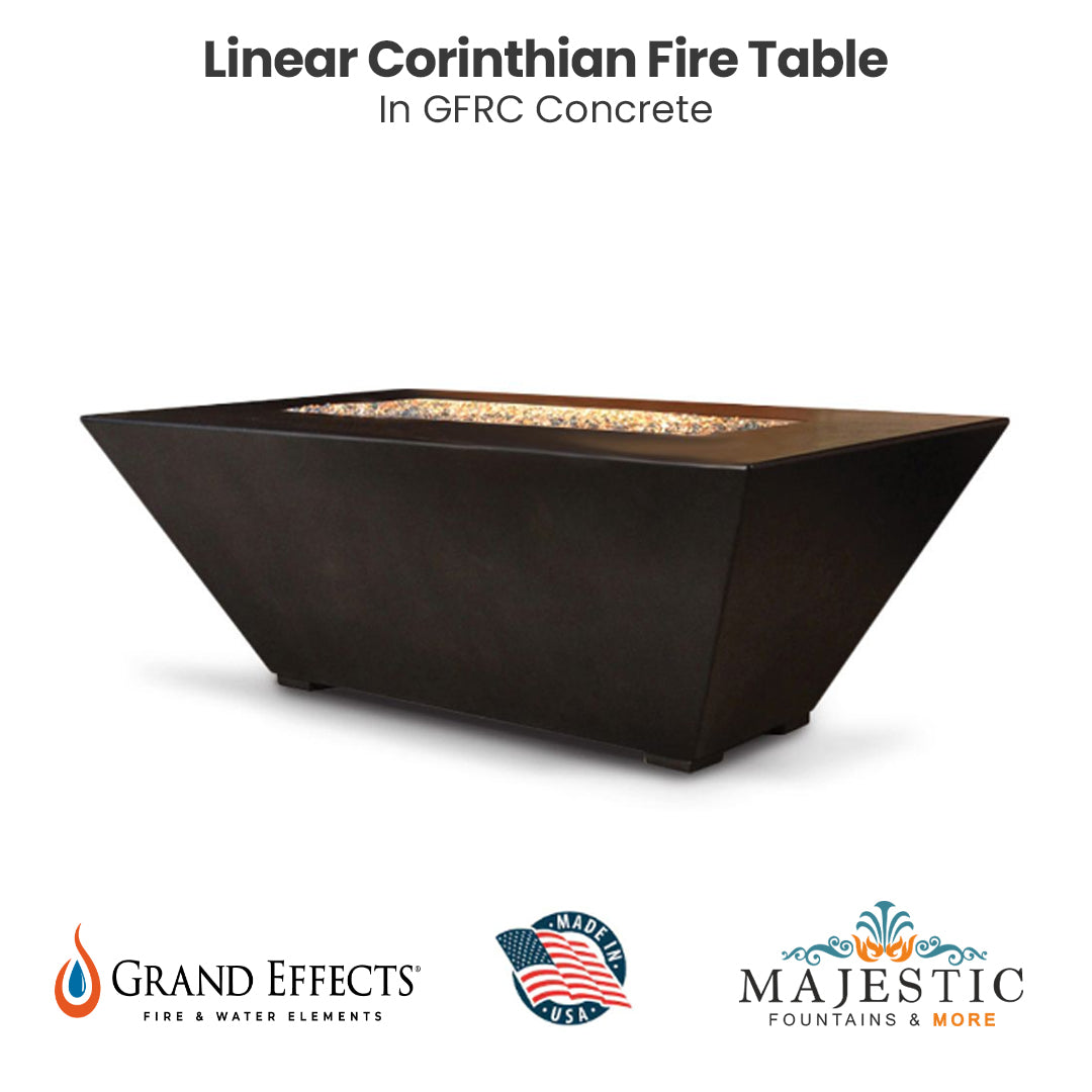 Linear Corinthian Fire Table - Majestic Fountains