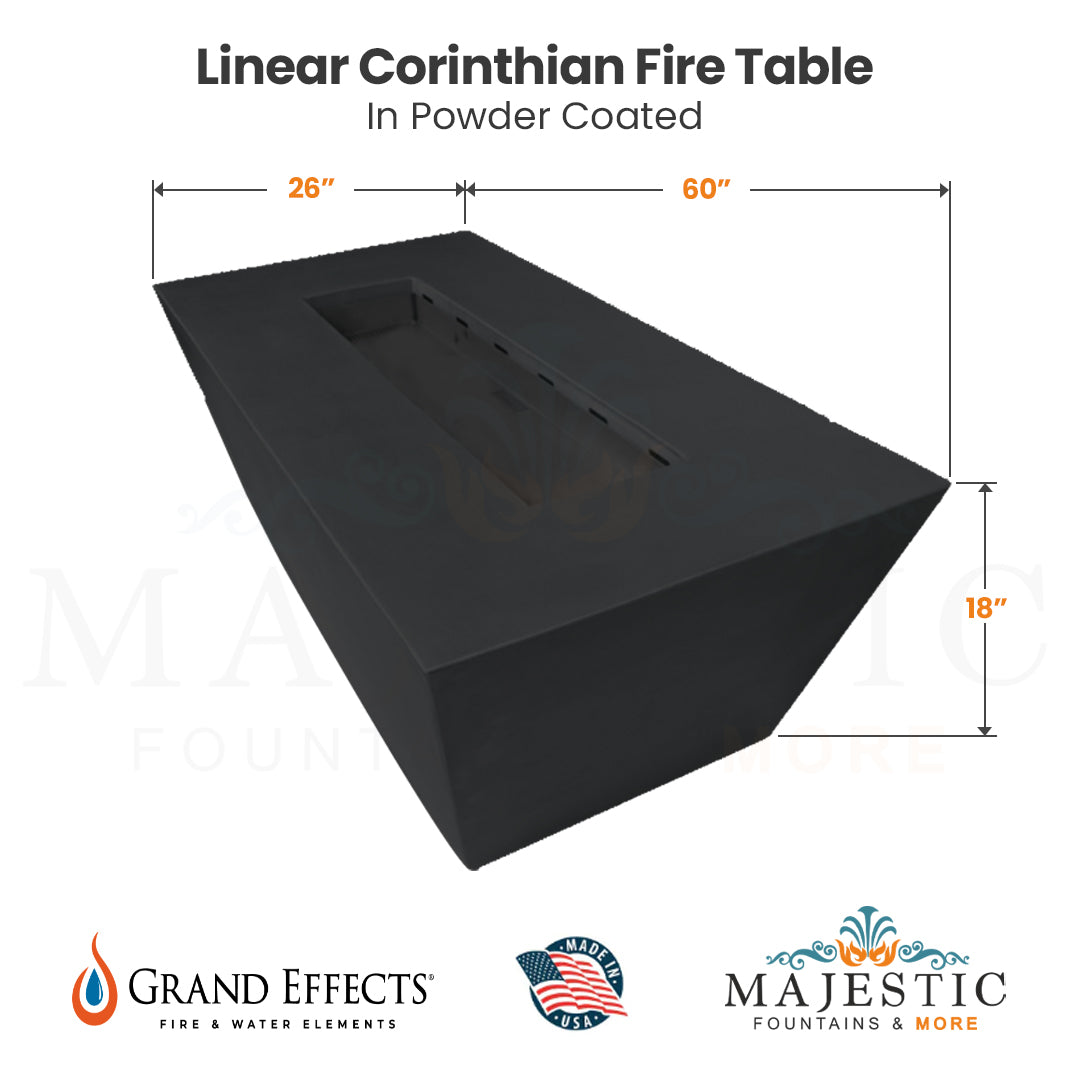 Linear Corinthian Fire Table in Powder Coated by Grand Effects ...