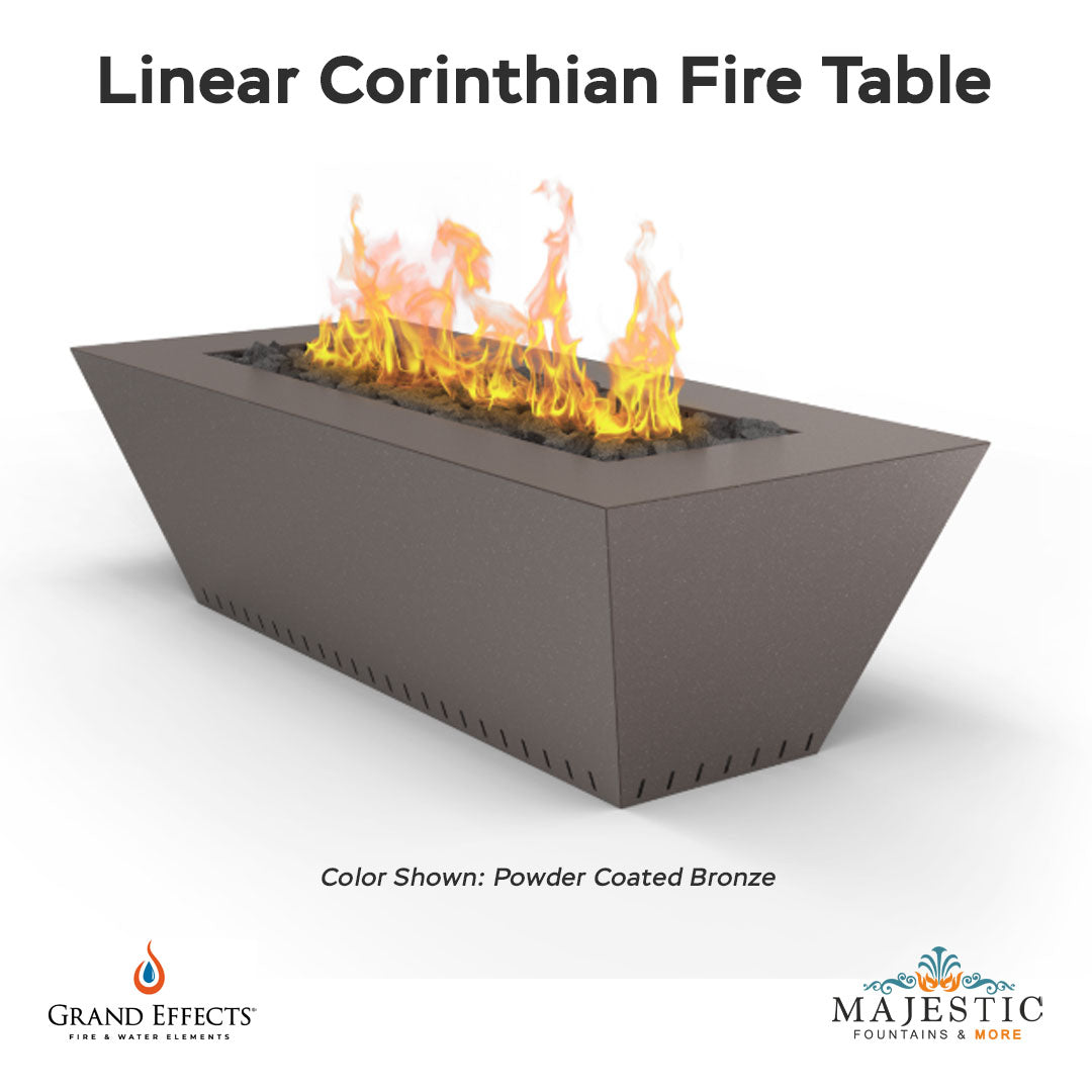 Linear Corinthian Fire Table - Majestic Fountains