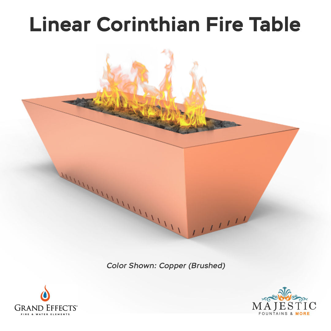Linear Corinthian Fire Table - Majestic Fountains