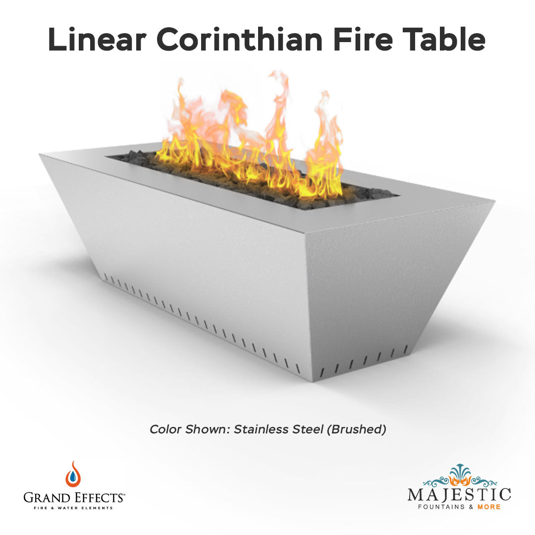 Linear Corinthian Fire Table - Majestic Fountains