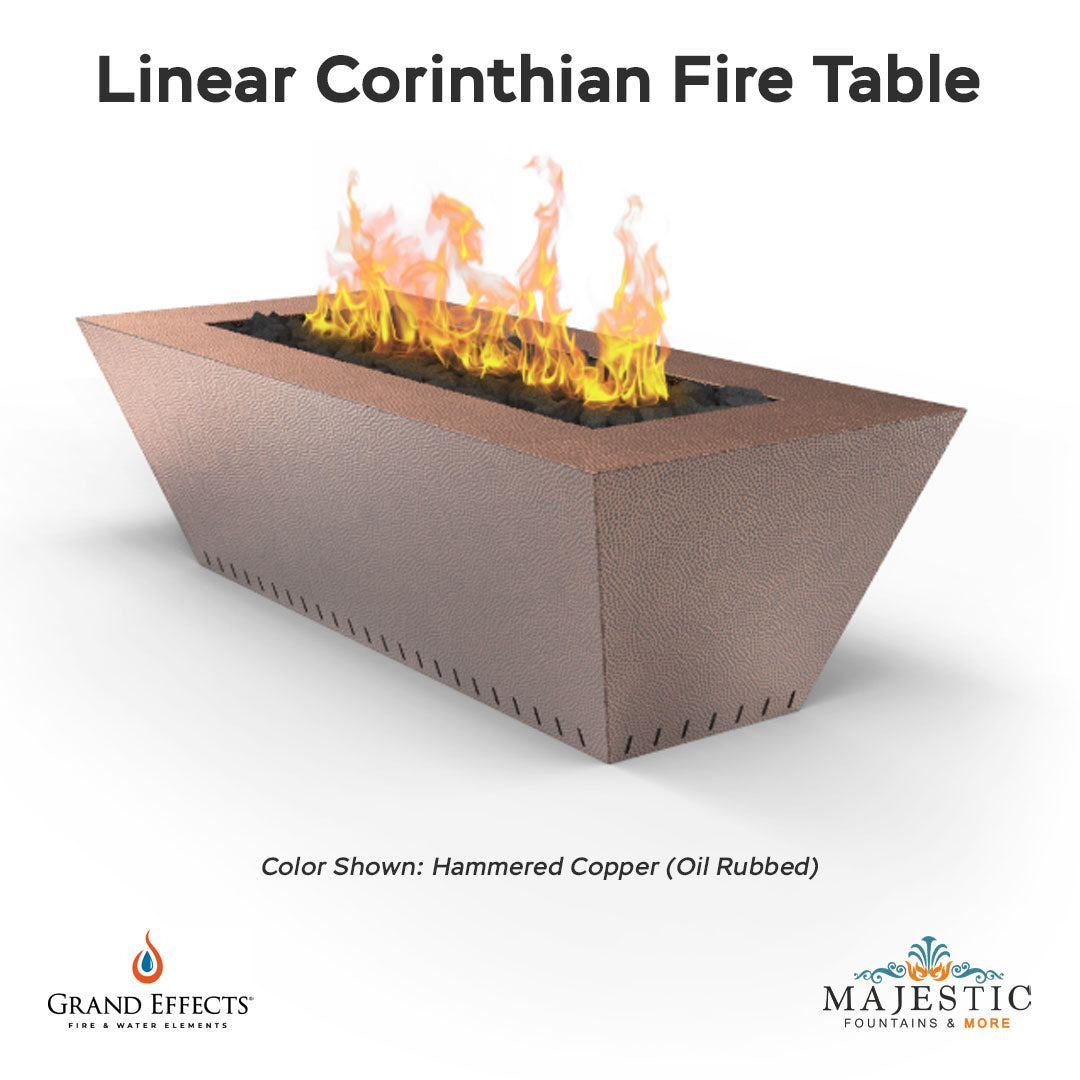 Linear Corinthian Fire Table - Majestic Fountains