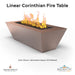 Linear Corinthian Fire Table - Majestic Fountains