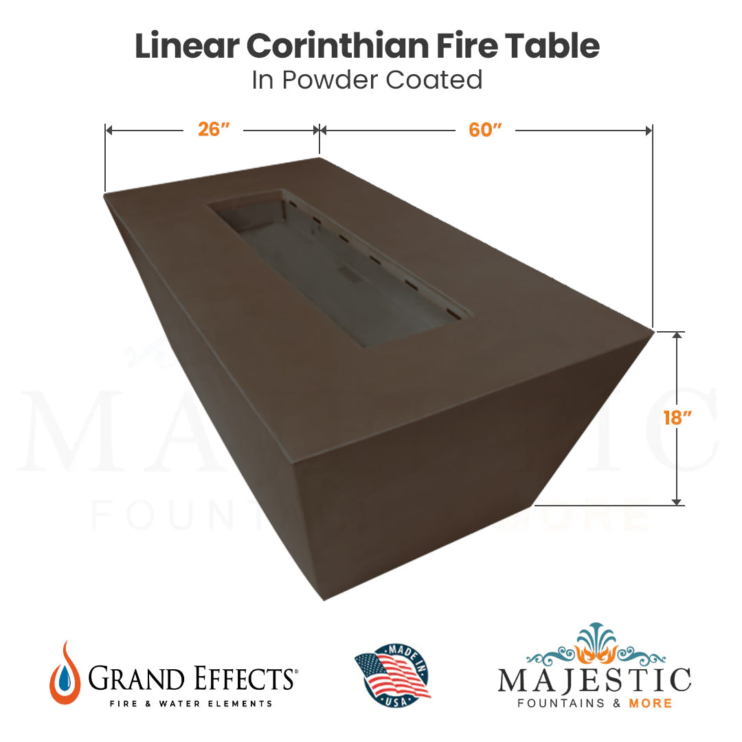 Linear Corinthian Fire Table  - Majestic Fountains
