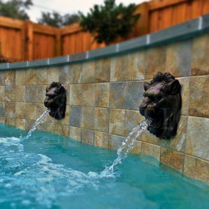 Lion Head Wall Fountain Sculpture in Bronze - Majestic Fountains