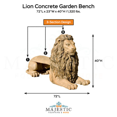 Lion Bench - Majestic Fountains and More