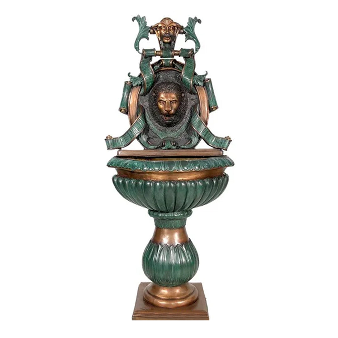 Lion Face Bronze Wall Fountain