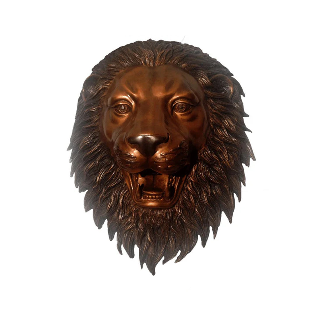 Lion Head Wall Fountain Sculpture in Bronze