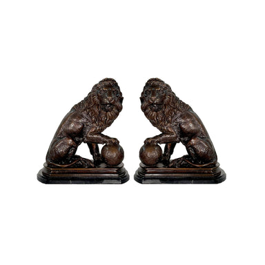 Lion Pair Bronze Table Top Sculpture - Majestic Fountains.jpg