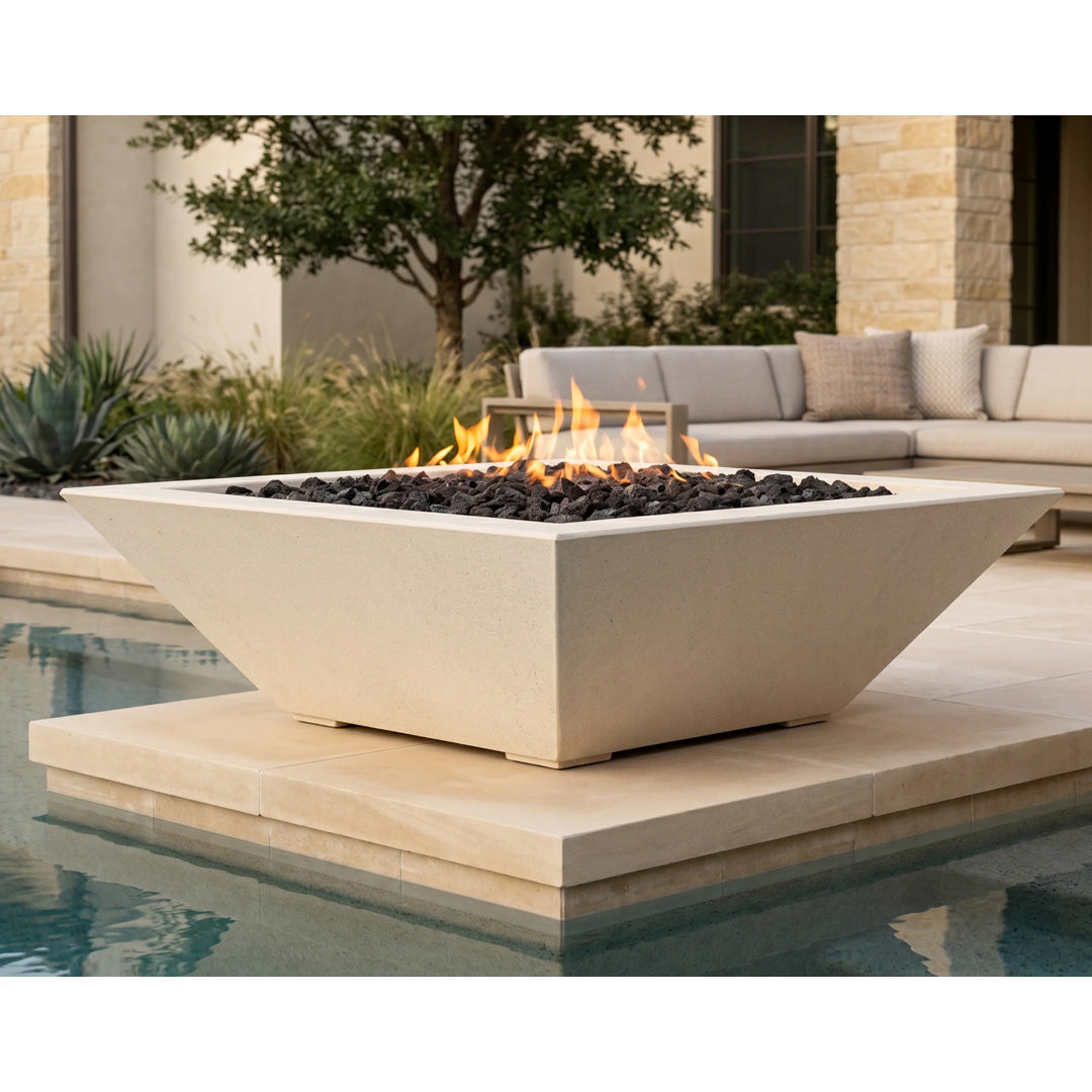 Lombard Fire Bowl PH-445-FB in GFRC Concrete - Majestic Fountains