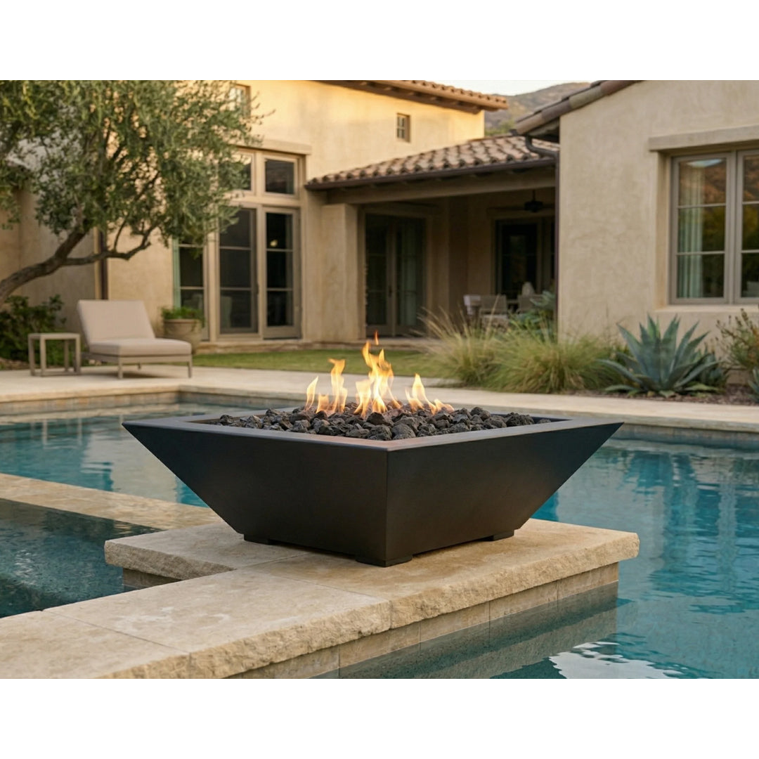 Lombard Fire Bowl PH-445-FB in GFRC Concrete - Majestic Fountains