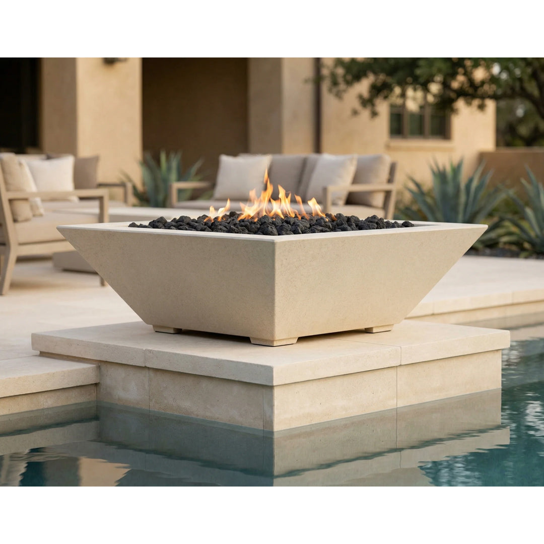 Lombard Fire Bowl PH-445-FB in GFRC Concrete - Majestic Fountains