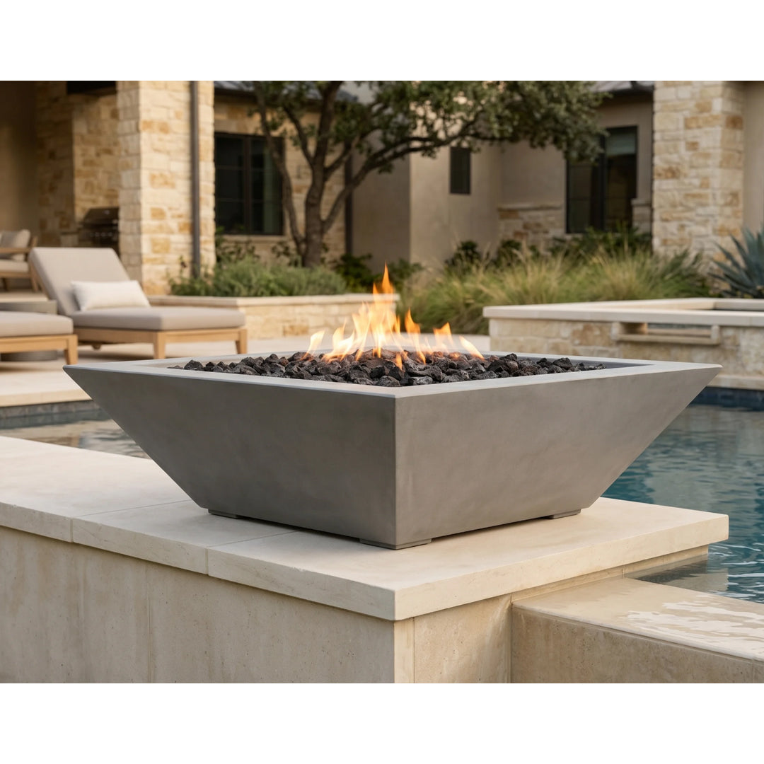 Lombard Fire Bowl PH-445-FB in GFRC Concrete - Majestic Fountains