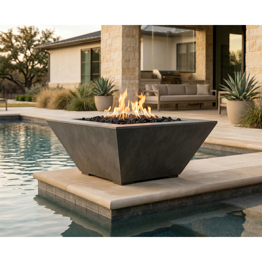Lombard Tall Fire Bowl PH-445-FBT in GFRC  - Majestic Fountains