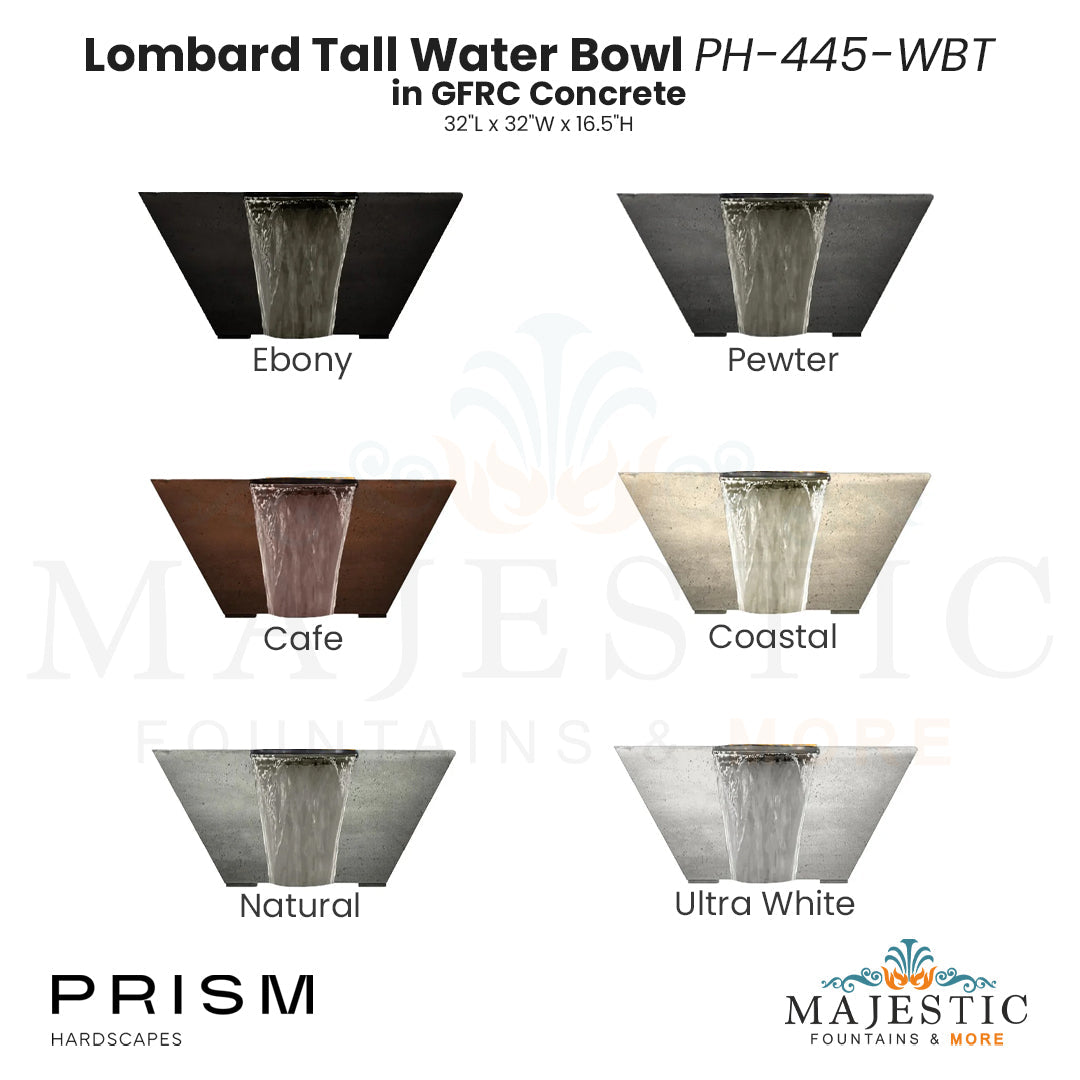 Lombard Water Bowl PH-445-WB in GFRC - Majestic Fountains