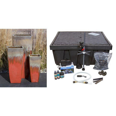 Luna  Triple Vase - Complete Fountain Kit - Majestic Fountains