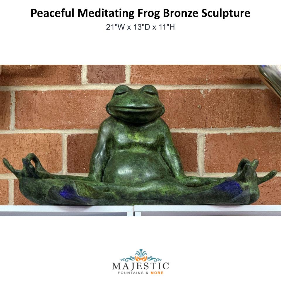 Peaceful Meditating Frog Bronze Sculpture