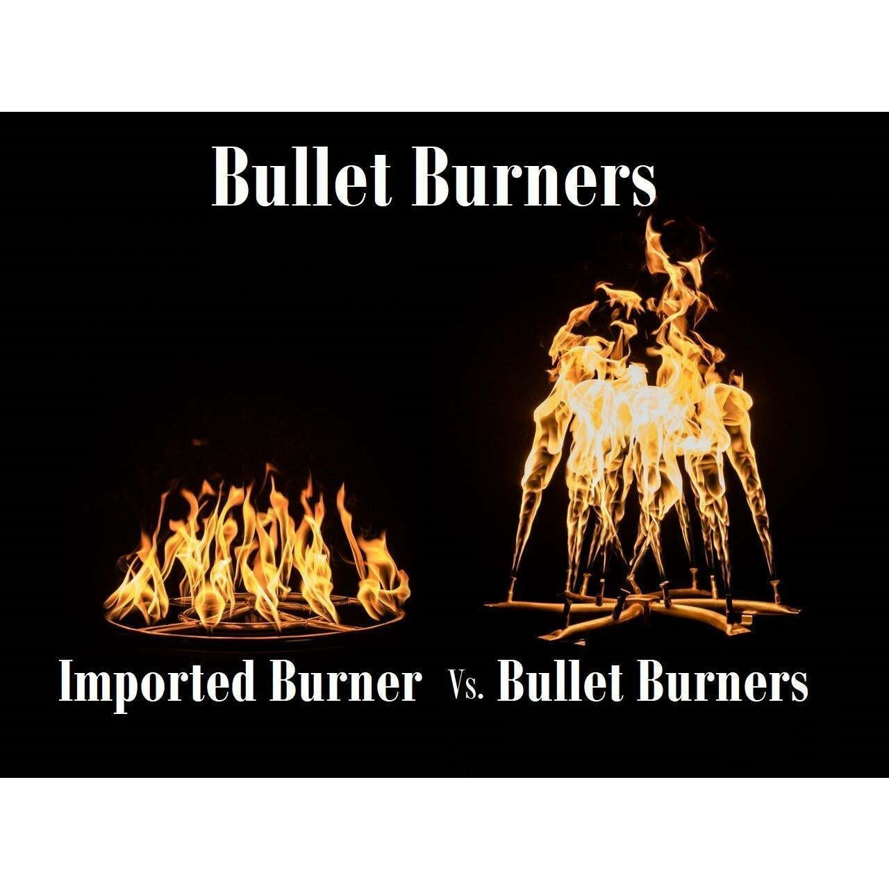 TOP Fires Square Flat Pan & Brass Bullet Burner With Electronic Ignition Kit by The Outdoor Plus - Majestic Fountains