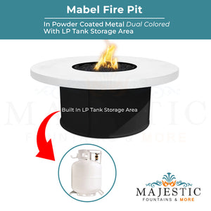 Mabel Fire Pit in Dual Colored Powder Coated Metal  - Majestic Fountains