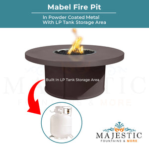 Mabel Fire Pit in Powder Coated Metal - Majestic Fountains