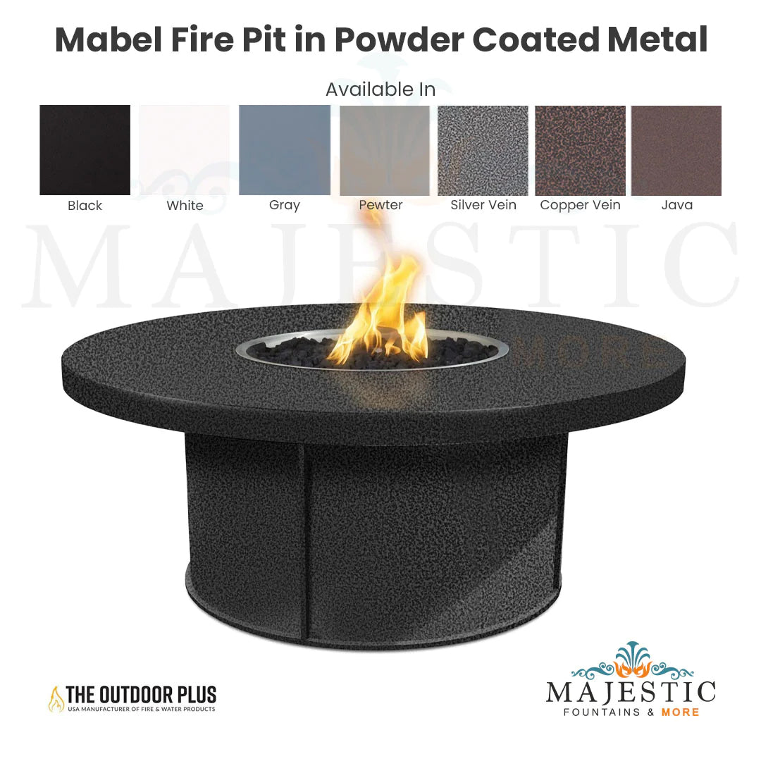 Mabel Fire Pit in Powder Coated Metal - Majestic Fountains and More