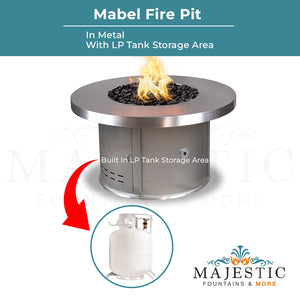 Mabel Metal Fire Pit - Majestic Fountains