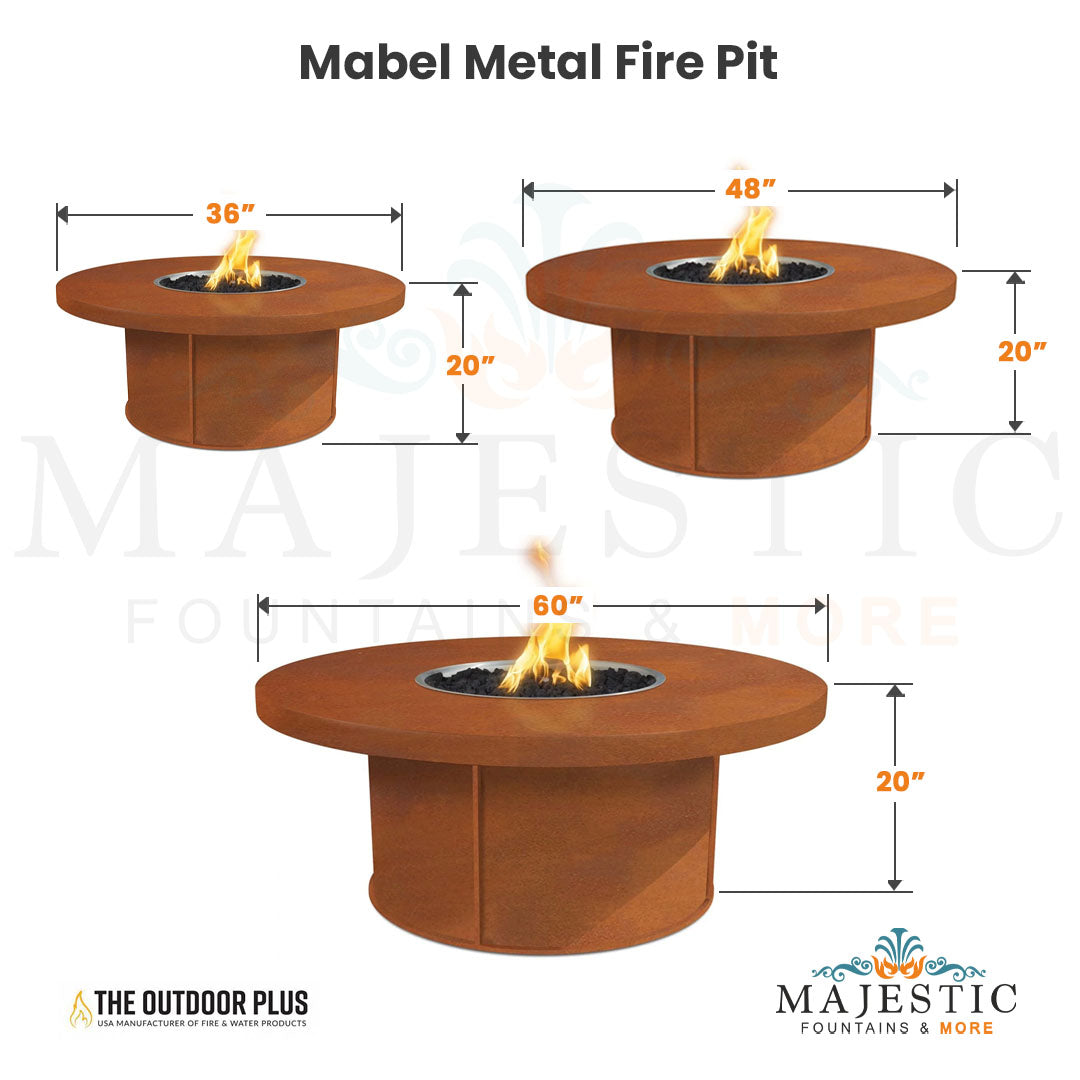 Mabel Metal Fire Pit - Majestic Fountains and More