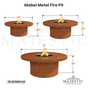 Mabel Metal Fire Pit Size - Majestic Fountains and More