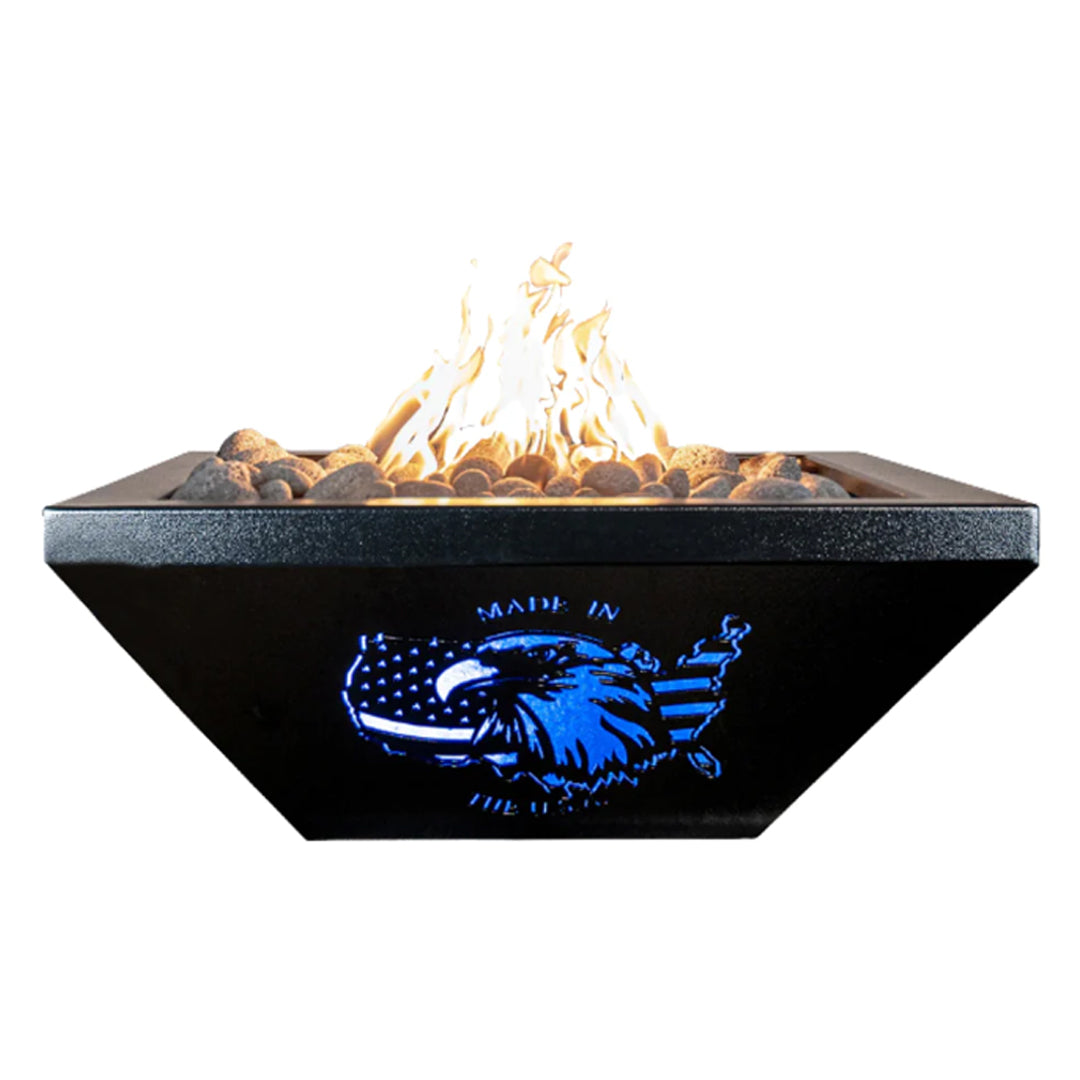 Made in the USA Lighthouse Fire Bowl in Powder Coated - Majestic Fountains