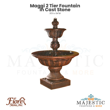 Maggi 2 Tier Fountain in Cast Stone - Fiore Stone AV114-F - Majestic Fountains