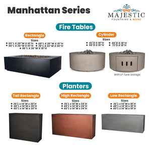 Manhattan Fire Table and Planter - Majestic Fountains & More