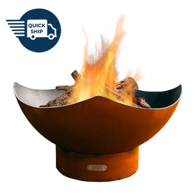 Manta Ray Wood Burning or Gas Fire Pit - by Fire Pit Art - Majestic Fountains